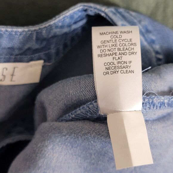 Spense Dress Womens S Blue Chambray Short Sleeve Scoop Neck Knee Length Shift - Picture 11 of 12